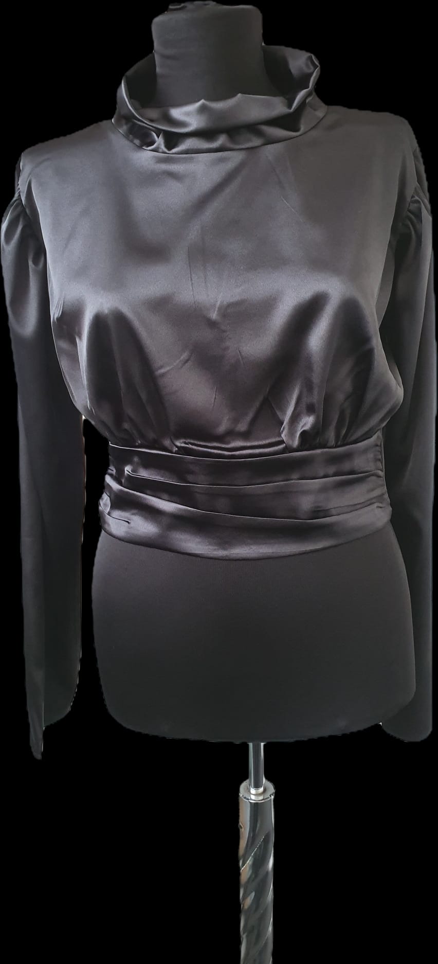 Elegant Satin Cowl Neck Blouse